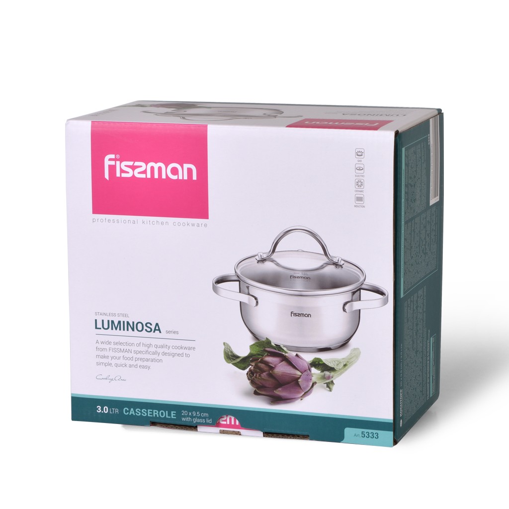 Каструля з кришкою Fissman Luminosa 3 л SS - 5333.20