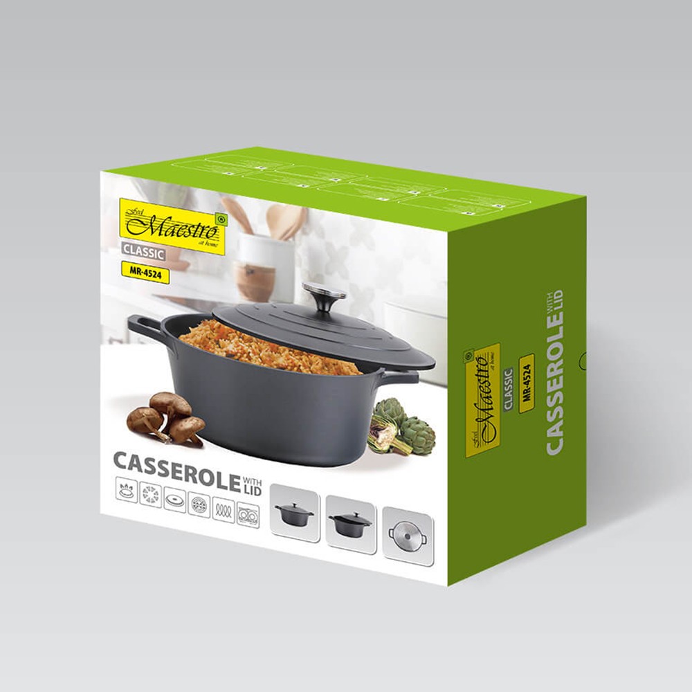 Каструля з кришкою Maestro Cast 6,3 л 4528-MR
