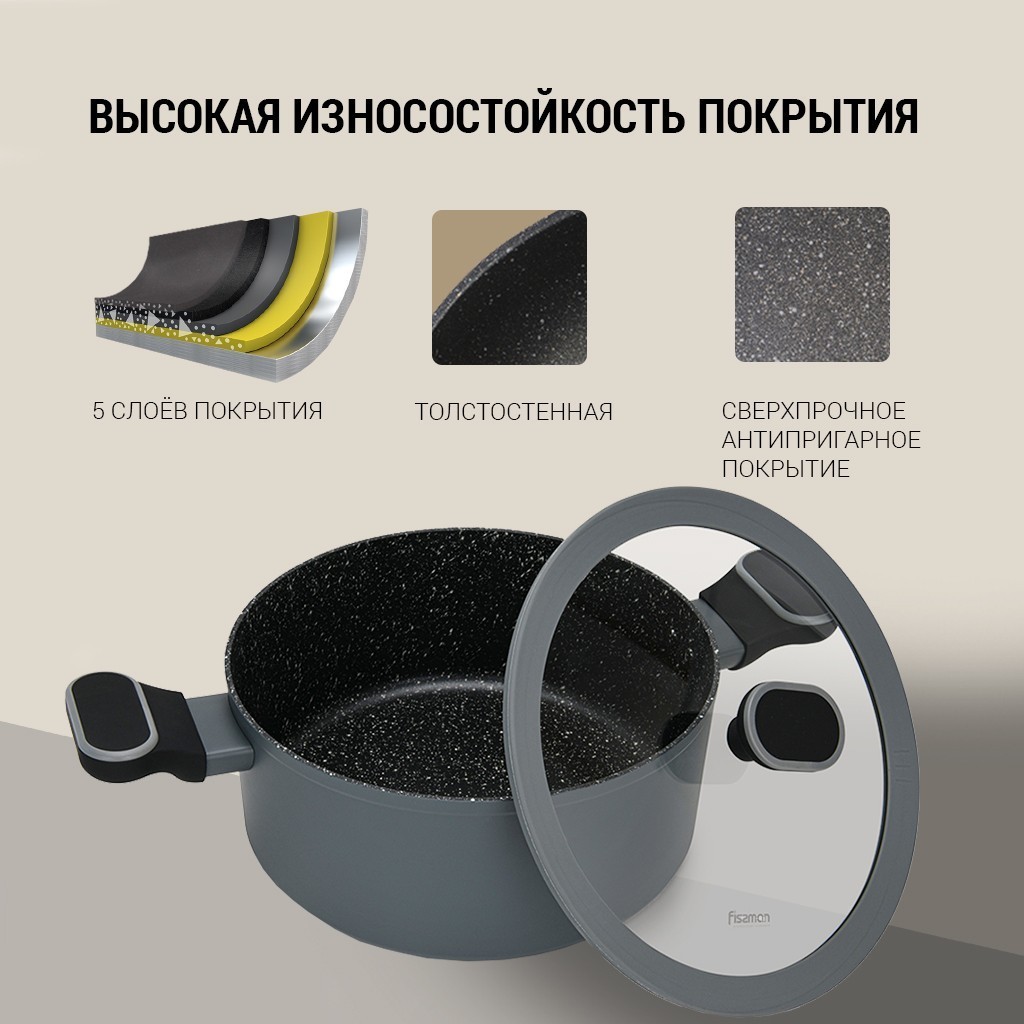 Каструля з кришкою Fissman Laura 4,65 л 14477