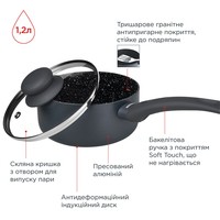 Стійник з кришкою Vinzer Stone Induction Line 16 см 50443